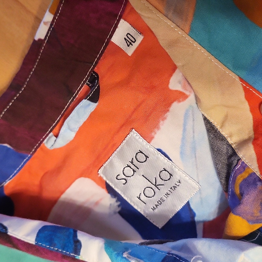 Colorful Abstract Print Shirt Dress - Picture 9 of 11